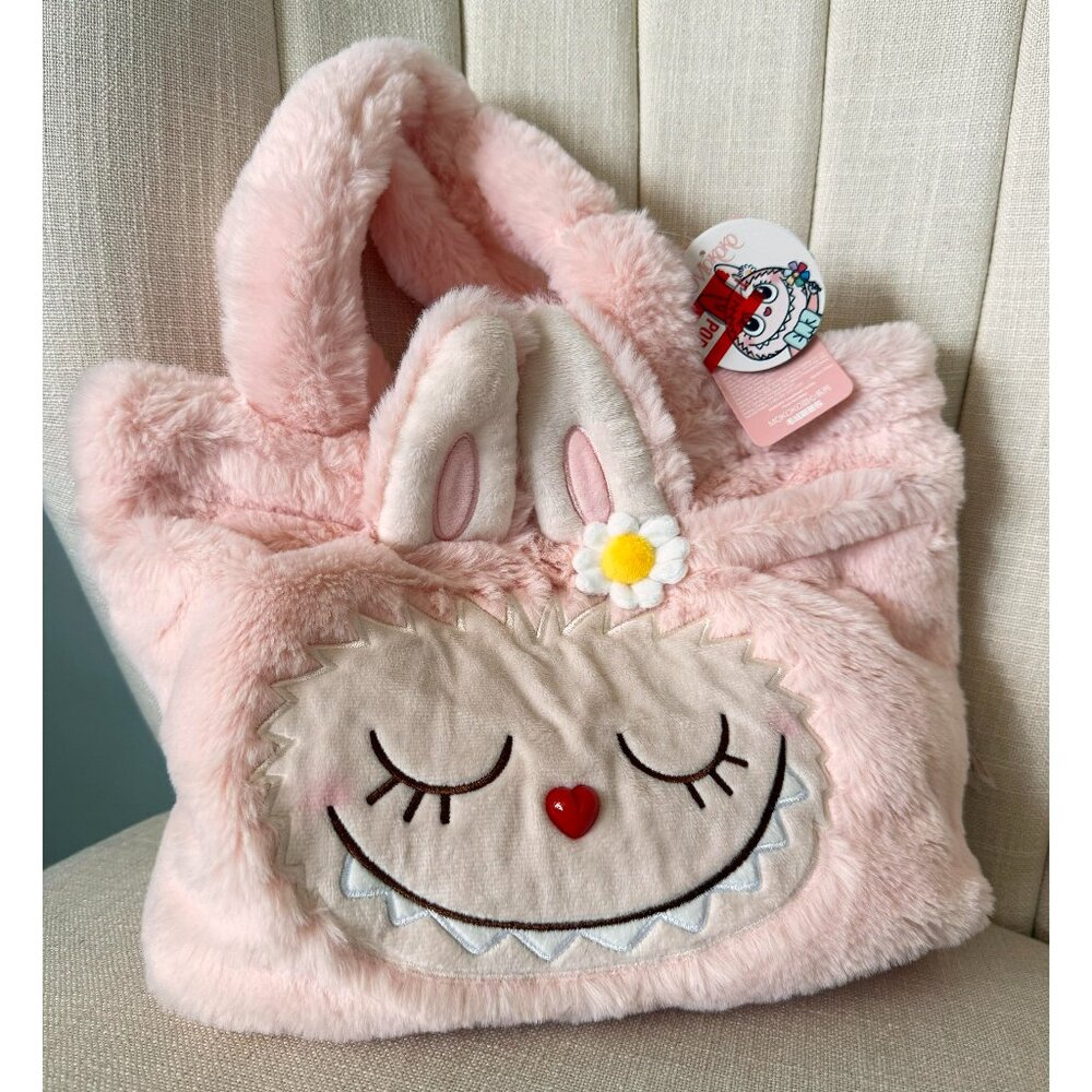 NWT Pop Land MOKOKO plush bag SCENTED reversible PINK Labubu purse NEW Pop mart